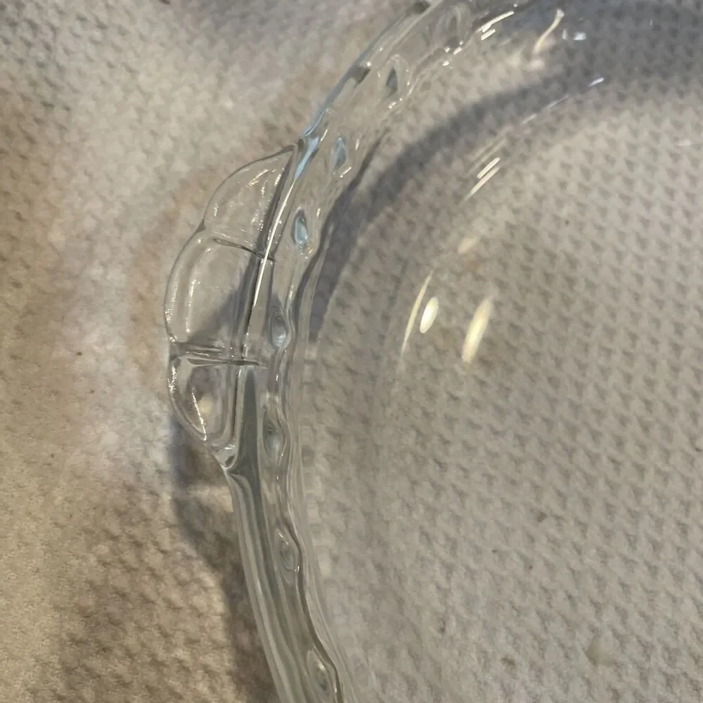 Vintage PYREX #229 Crimp Edge Clear Glass Deep Pie Dish 9.5